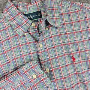 Polo Ralph Lauren Shirt Mens M Classic Fit Multicolor Plaid LS Button Down Pony